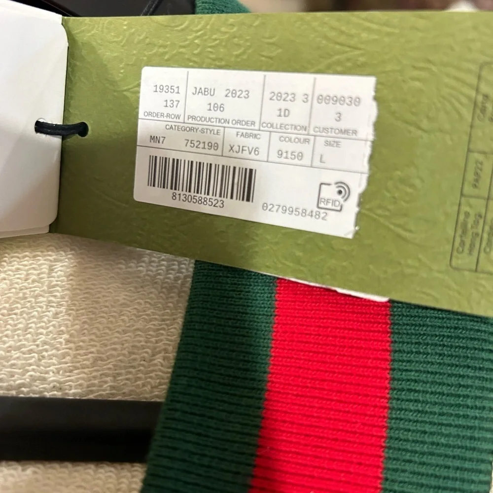 Men's Gucci jersey cotton cardigan web detail size large made in Italy